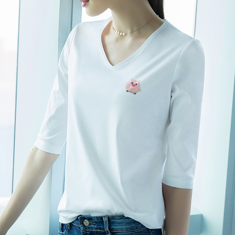 中袖t恤女2020秋装新款定制打底衫 星品秀T恤