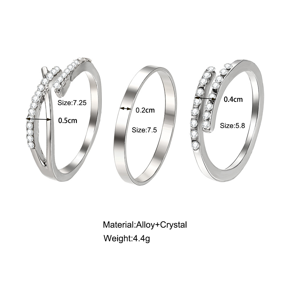 Cross border New Diamond rings Women's Joint Ring set 女戒指 - 图2