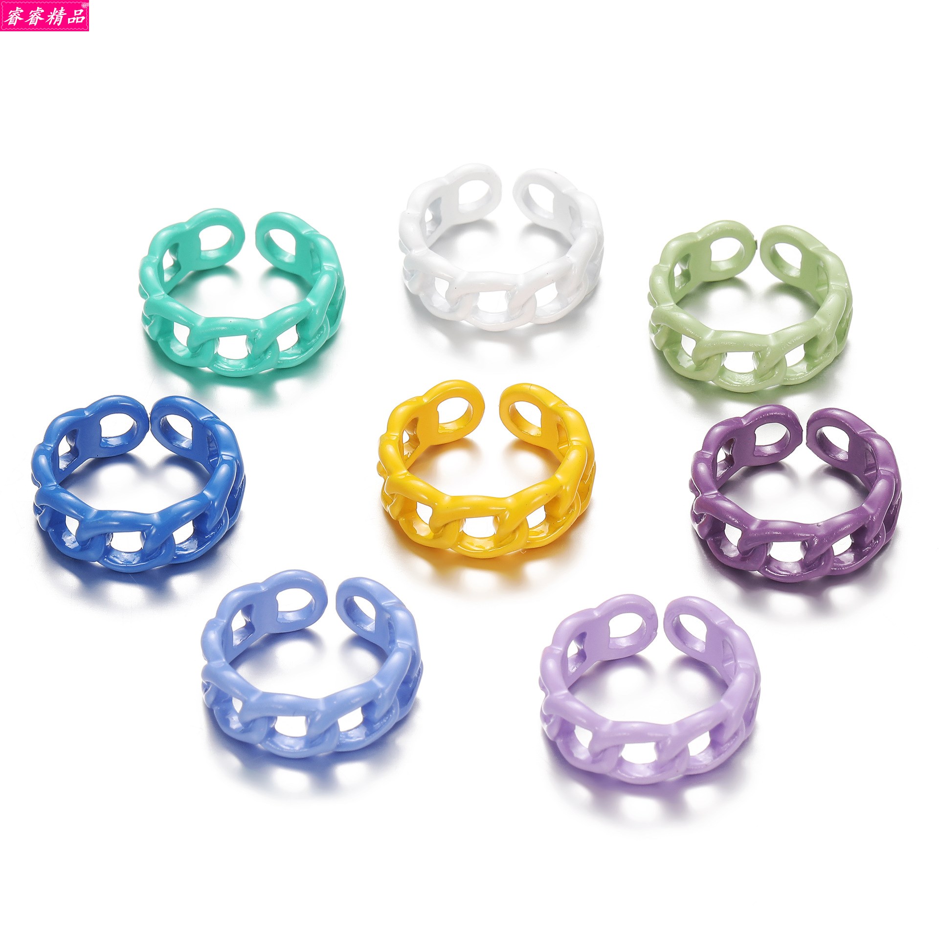 Alloy chain male Punk rings female couple index finger ring - 图3