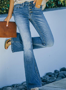 spring slim fit multi pants women's jeans denim bell-bottoms