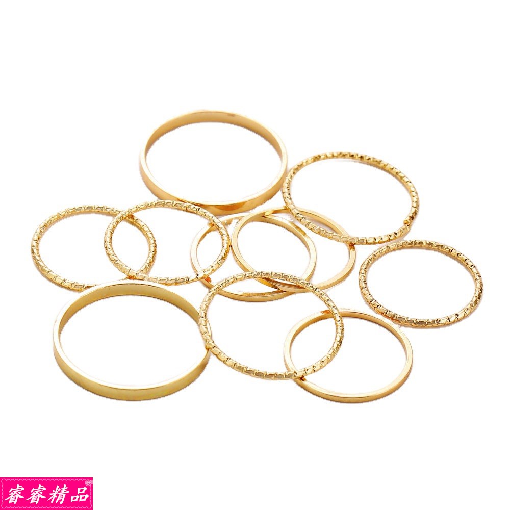 Hot sale Vintage alloy rings Women's joint ring 10pcs/set 戒 - 图1