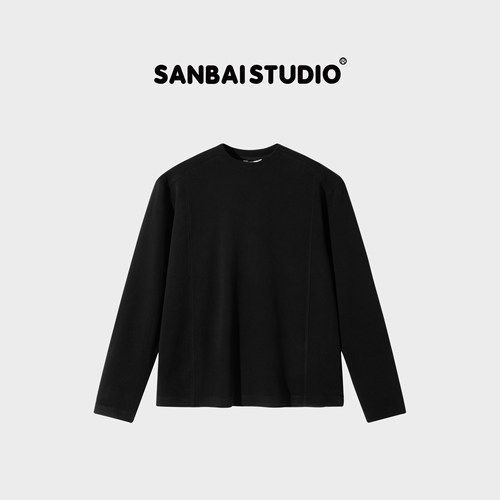 SANBAI 叁佰【绒面打底衫】加绒长袖t恤男士春秋季保暖自发热上衣 - 图3