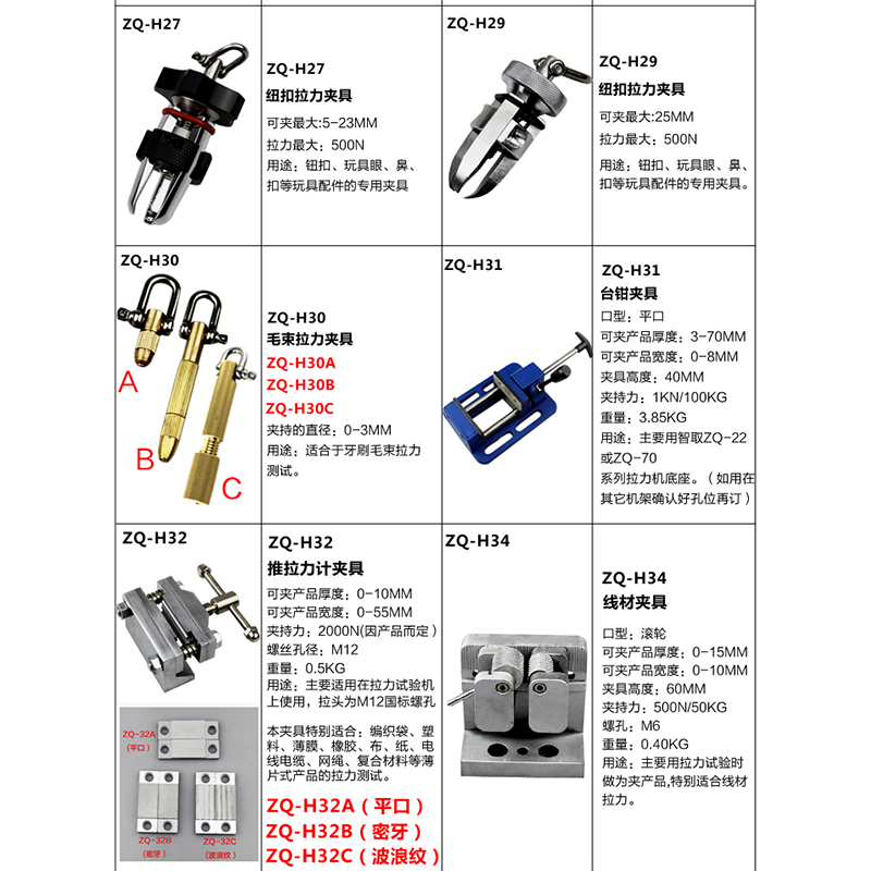 智取钮扣拉力计夹具四合扣五爪拉公母扣服装纽扣拉力测试夹具 - 图1