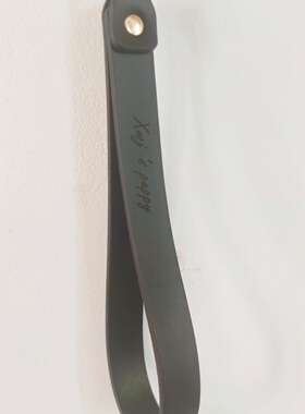 真皮项圈牵引绳黑色颈链