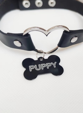 项圈puppy印字挂牌爱心项圈