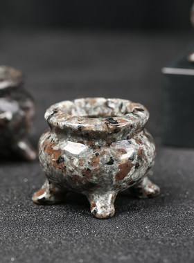 天然火焰石香炉矿石原石工艺品禅意室内熏香炉檀香炉茶道家居摆件
