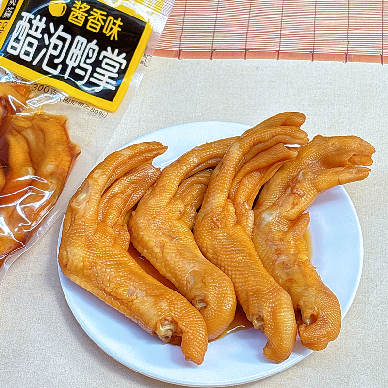 张茂生泡鸭爪熟食醋泡鸭掌大包装客家特产鸭脚卤味小吃休闲零食品 - 图1