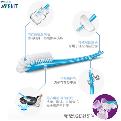 Philips, моющее средство для бутылочек, ершик для бутылочки, прочные антибактериальные импортные аксессуары