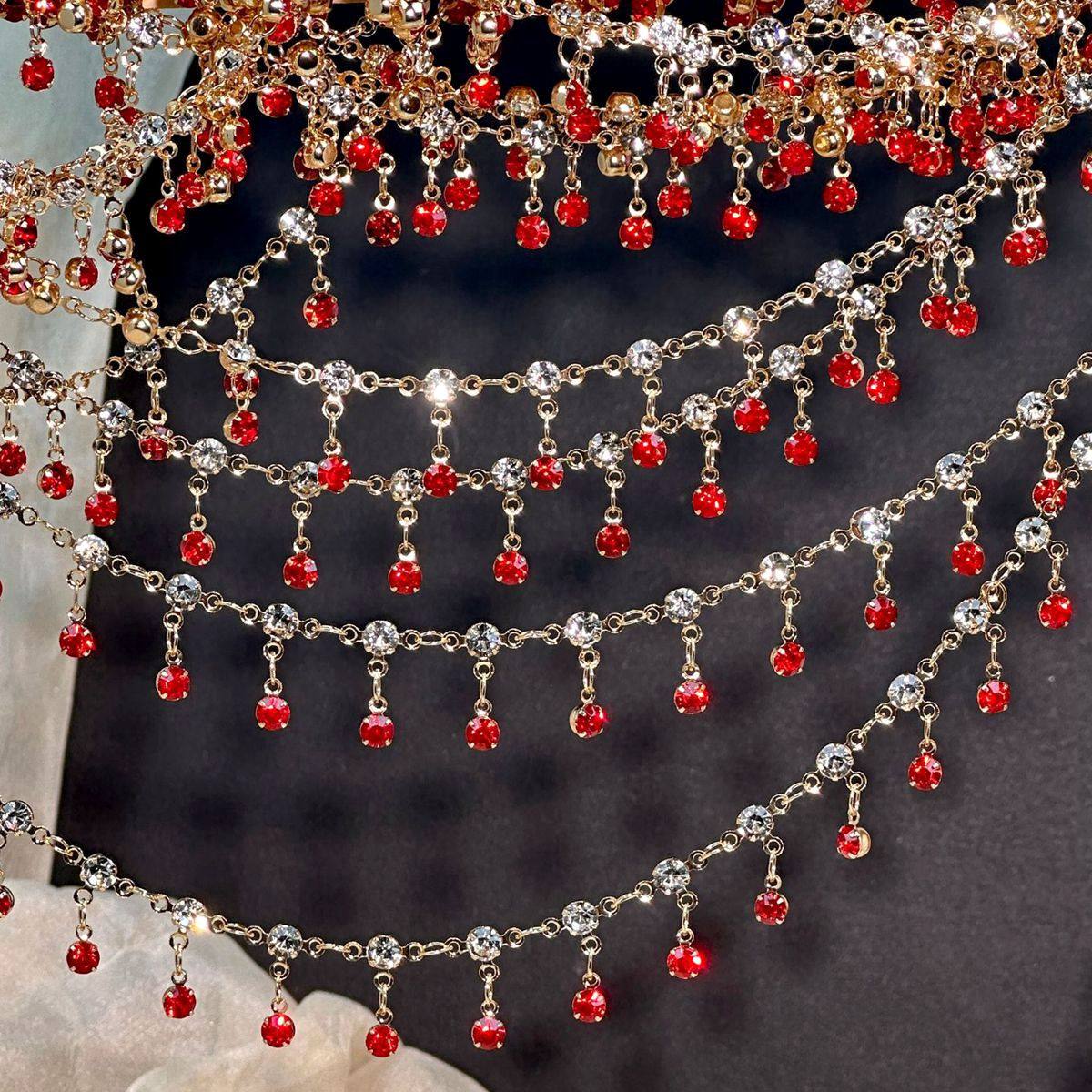 DIY手工服装鞋包辅料铜链条流苏彩色锆石排须链饰品挂坠链材料,淘宝优惠券,粉丝福利购,淘宝优惠卷