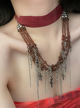 亚文化十字架暗黑小众设计项链