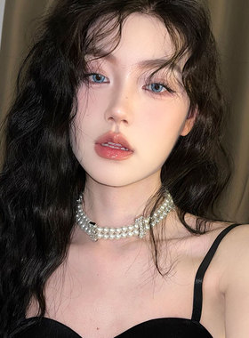 西太后满钻骨头珍珠项链