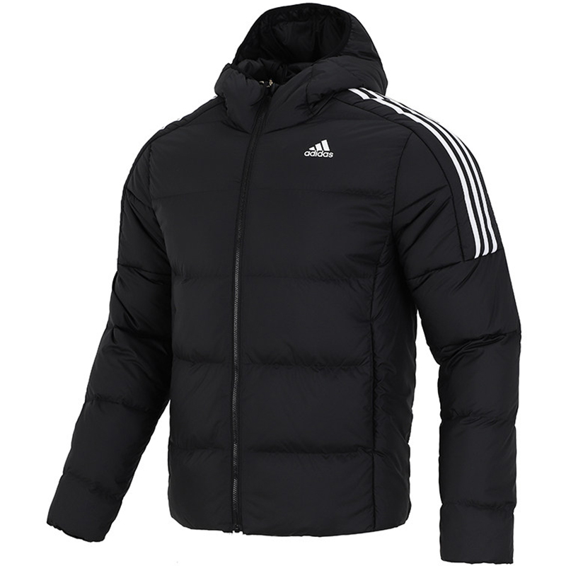 正品Adidas阿迪达斯男子羽绒服三条纹保暖休闲运动夹克外套GT9141 - 图3