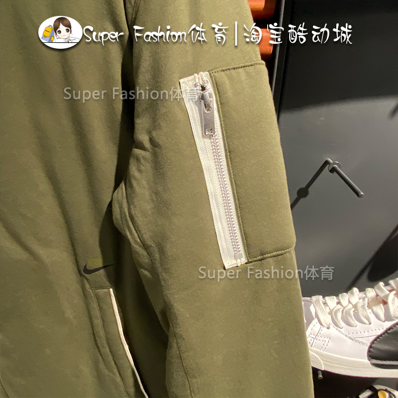 NIKE耐克棉衣男子冬季飞行夹克棒球服运动夹棉外套DD5002-326-010-图1