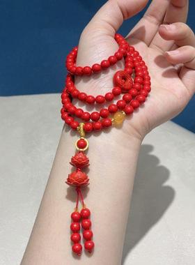 天然手链玉阅珠宝朱砂女