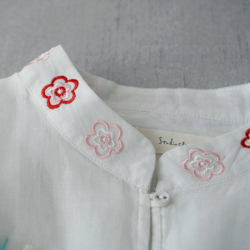 中国风重工刺绣复古雪纺夏季感衬衫 蒂曼芳衬衫