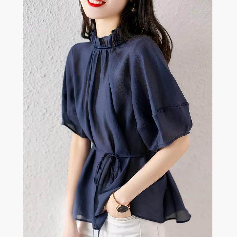 法式设计感小众薄款短袖高级感衬衫 蒂曼芳衬衫