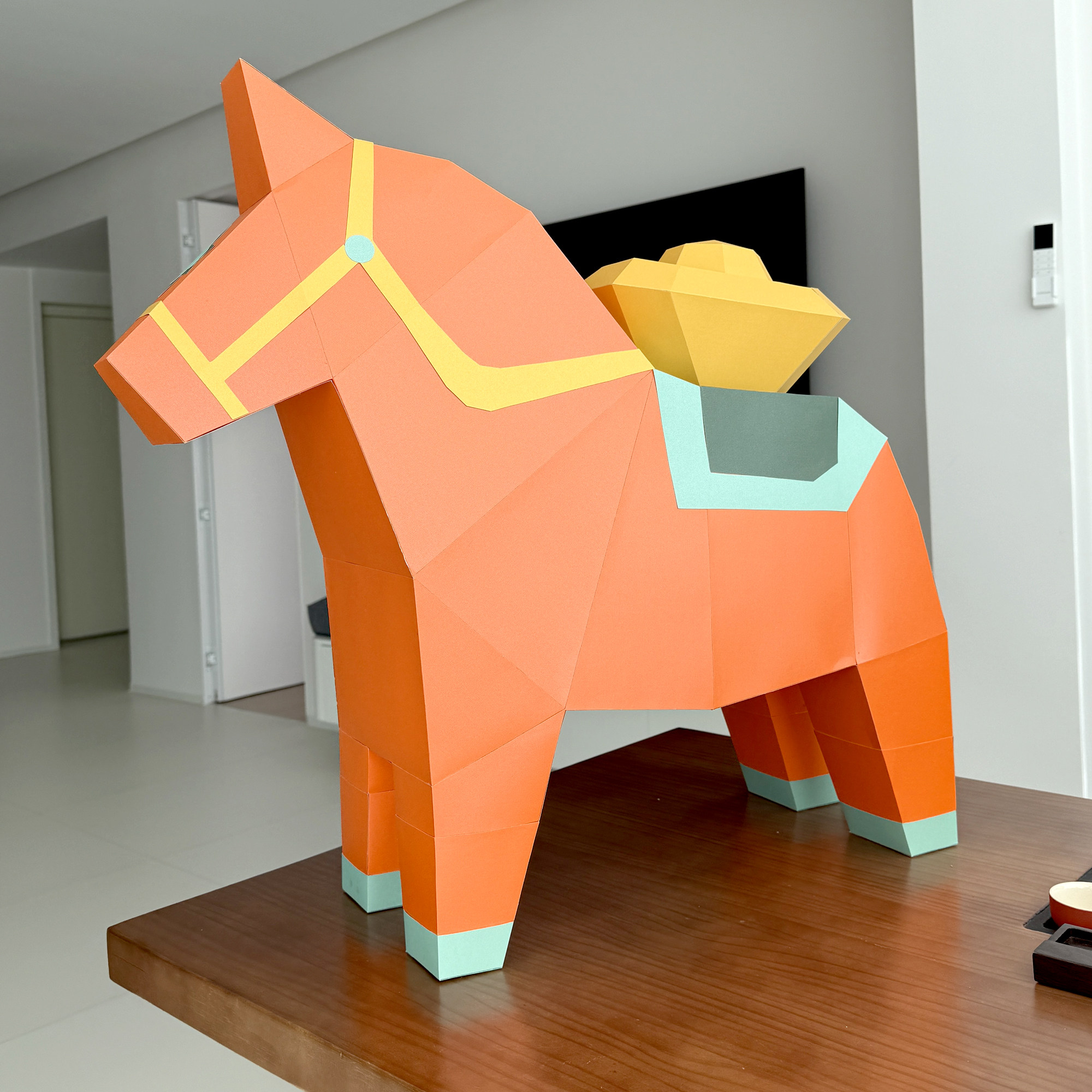 马年小马落地纸模摆件成人手工diy装饰道具门店大厅简约马上有财,淘宝优惠券,粉丝福利购,淘宝优惠卷