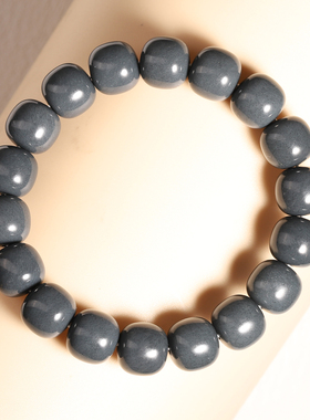 和田玉莫兰迪灰老型珠手串