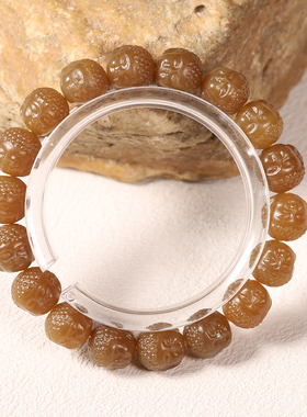 和田玉糖玉如来佛头手串