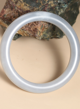 天然和田玉冰底烟紫料手镯