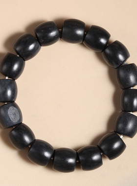 和田玉聚墨籽料青花直切手串