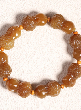 和田玉且末糖玉白菜百财手串