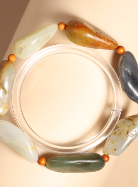 和田玉独籽原石真皮真色手串