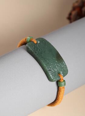 天然和田玉碧玉老光工艺手牌