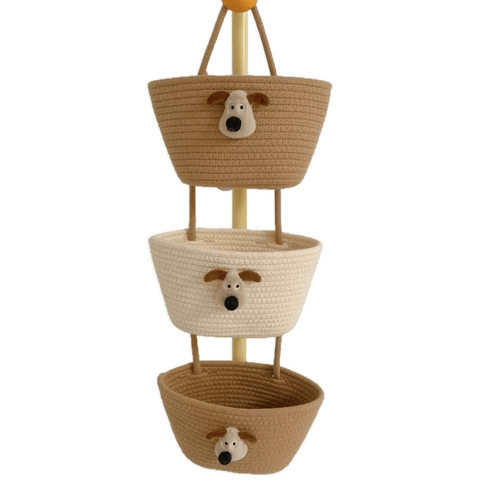 三轮车改造内饰卡通棉线绳杂物零食储物盒创意悬挂式收纳挂袋挂篮 - 图3