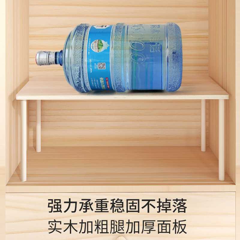 衣柜分层隔板收纳神器分隔架衣橱隔断架子木质免钉置物架柜内层架 - 图1