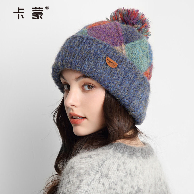 卡蒙帽子女秋冬季加绒加厚保暖护耳毛绒大头围毛线帽针织冷帽百搭,淘宝优惠券,粉丝福利购,淘宝优惠卷