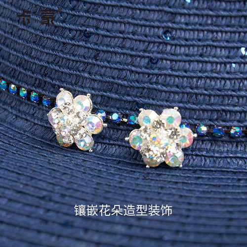 卡蒙韩版海边大檐帽百搭遮阳帽系带软妹草帽女夏小清新田园太阳帽 - 图2