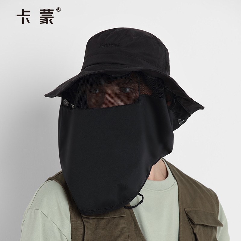 卡蒙户外遮全脸钓鱼防晒帽男夏季透气防紫外线防蚊渔夫帽防晒面罩