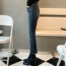 70% jeans woman early spring fall 2024 new small sub high waist display slim elastic straight cylinder 80% smoke pipe pants