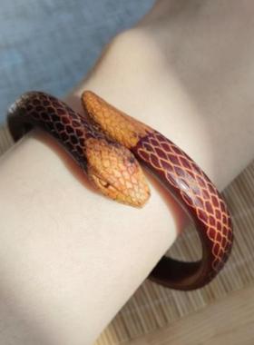 灵蛇生肖手工雕刻金刚藤情人节