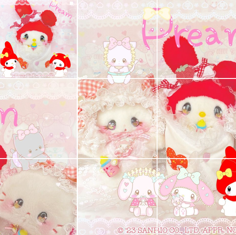 日本本土代购手作pream 联名sanrio三丽鸥可爱美乐蒂毛绒玩偶公仔 - 图0