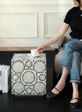 民族风几何石材手工客厅收纳摆件