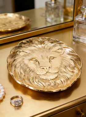 知南艺术 |舶来品狮子王首饰托盘高级感立体浮雕手工锡锌合金摆件