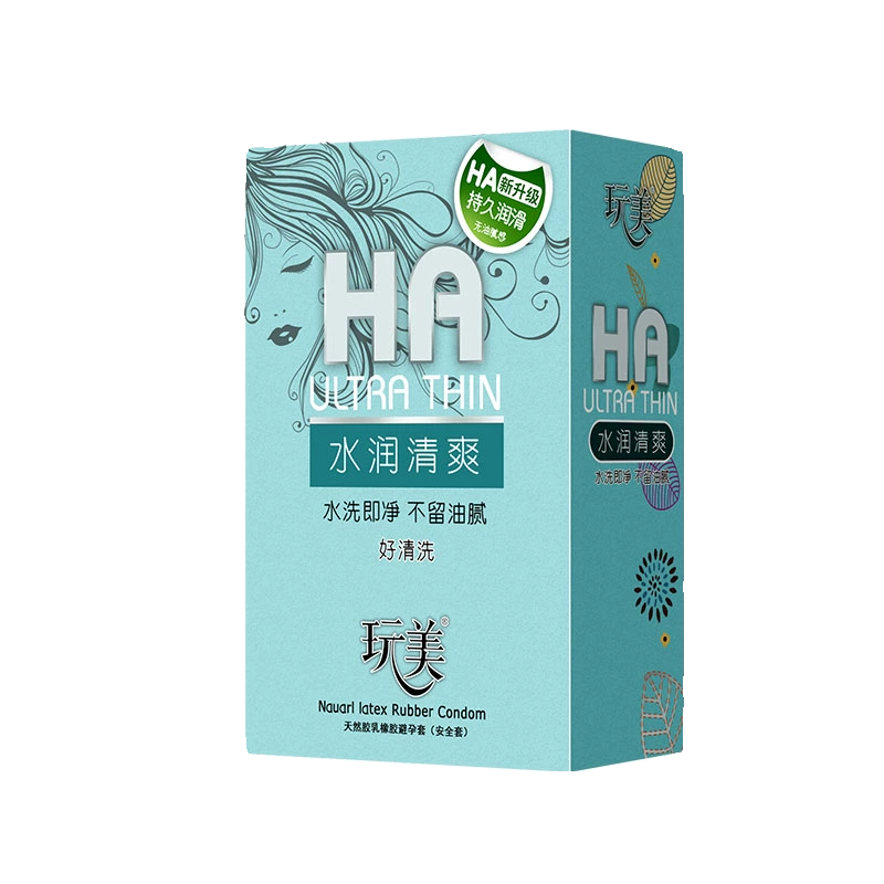 玩美玻尿酸避孕套100只装超薄水溶性家用润滑男女用安全套子正品 - 图3