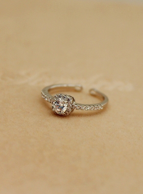 欧美新款超闪60分方形钻戒