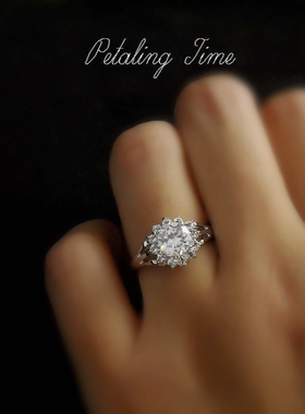 意大利风格群镶钻戒指女花型新娘