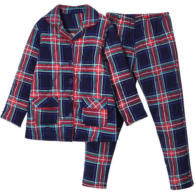 冬季加厚纯棉夹棉睡衣男士加棉中老年爸爸保暖大码全棉格子秋冬款,淘宝优惠券,粉丝福利购,淘宝优惠卷