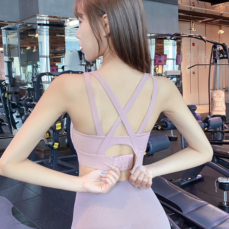 岚纹一体式运动女美背防震训练文胸 岚纹运动文胸