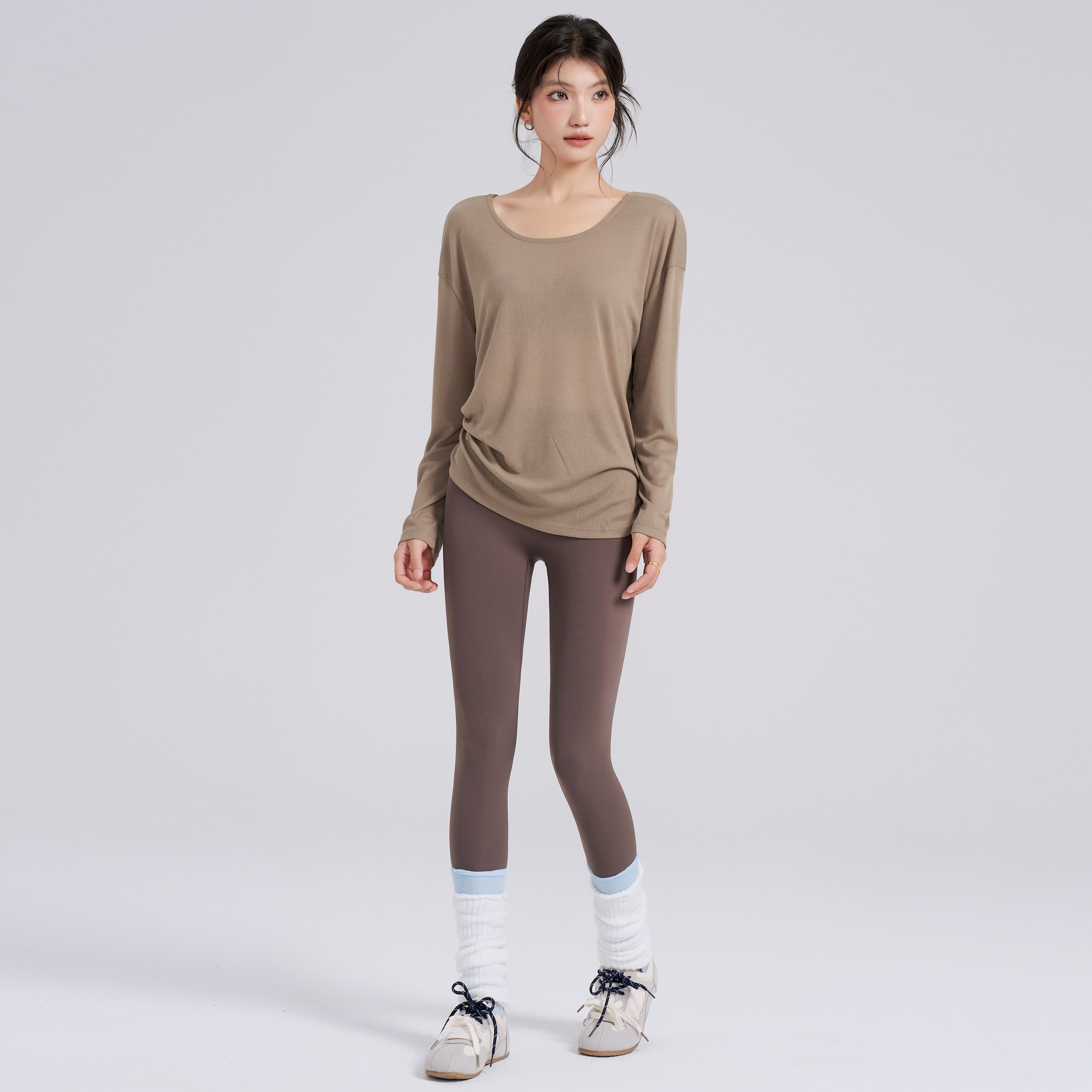 岚纹瑜伽服罩衫女宽松跑步速干运动长袖普拉提训练美背健身上衣新,淘宝优惠券,粉丝福利购,淘宝优惠卷