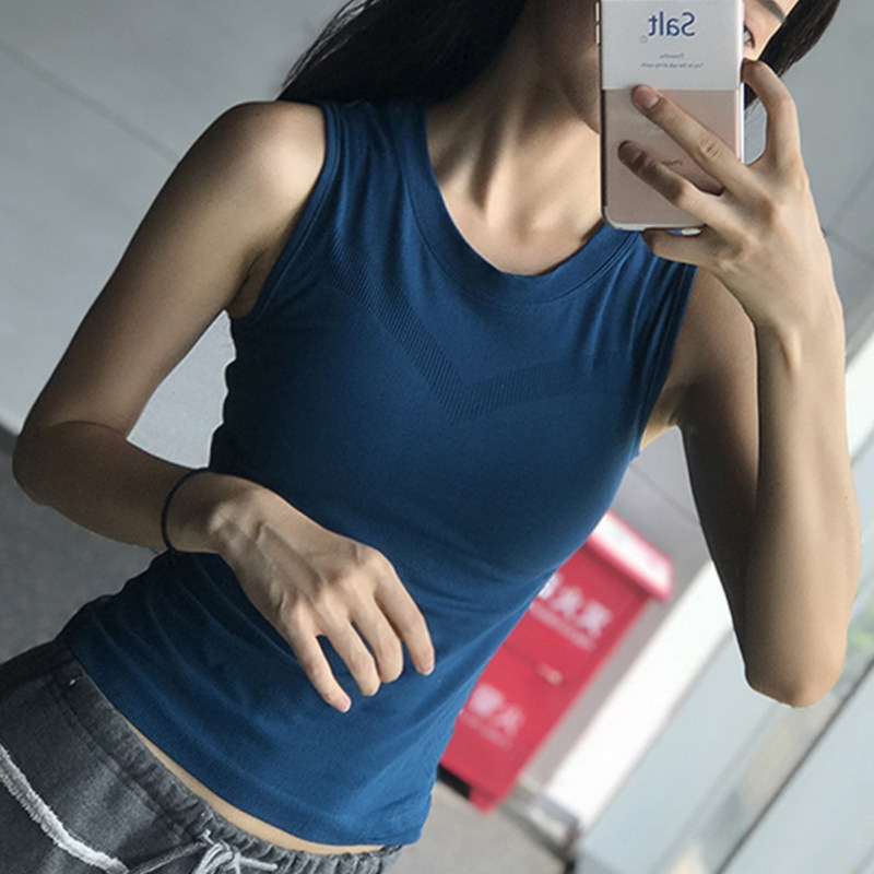 岚纹运动女修身长款显瘦速干衣罩衫 岚纹运动背心