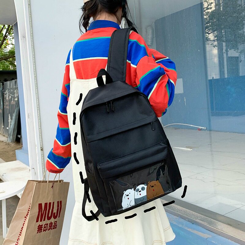 年初中生书包女韩版原宿ulzzang可爱百搭双肩包高中时尚背包 建哥好品购 免费商品