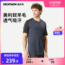 Di Cannon Melinu Wool Quick-dry Sports T-shirt Mountaineering Hiking Casual Blouse Summer Short Sleeve Outdoor Male ODT1