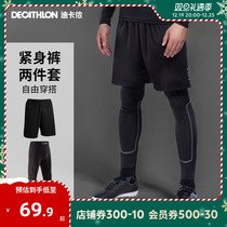 Dicamnon Compression Pants Mens Speed Dry Running Sports Tight Pants High Play Basketball Plus Suede Pants Bottom Fitness Pants TSG3