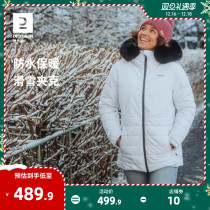 Diklennon 2023 new ski suit womens outdoor short style ski suit long style anti-chill suit waterproof and warm OVW3