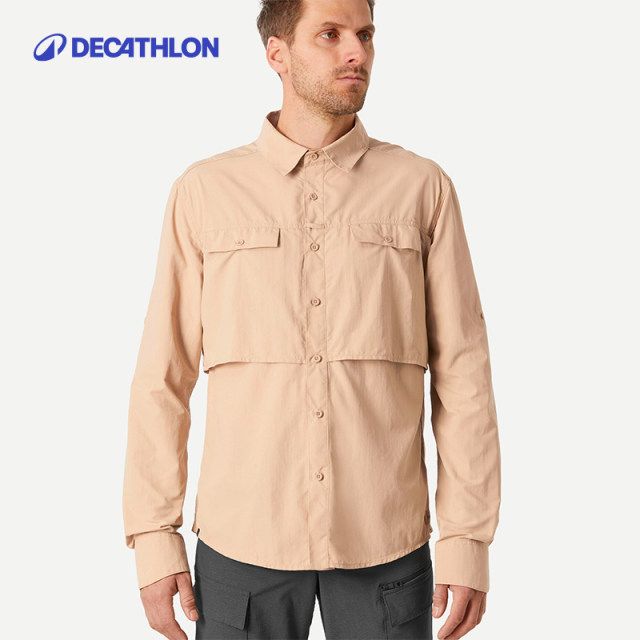 ເສື້ອກັນແດດ Decathlon ສຳລັບຜູ້ຍິງ ແລະຜູ້ຊາຍ ໃນລະດູໃບໄມ້ປົ່ງ ແລະລະດູຮ້ອນ ການຍ່າງປ່າກາງແຈ້ງໃນທະເລຊາຍ ເສື້ອຢືດແຂນຍາວ ODTT